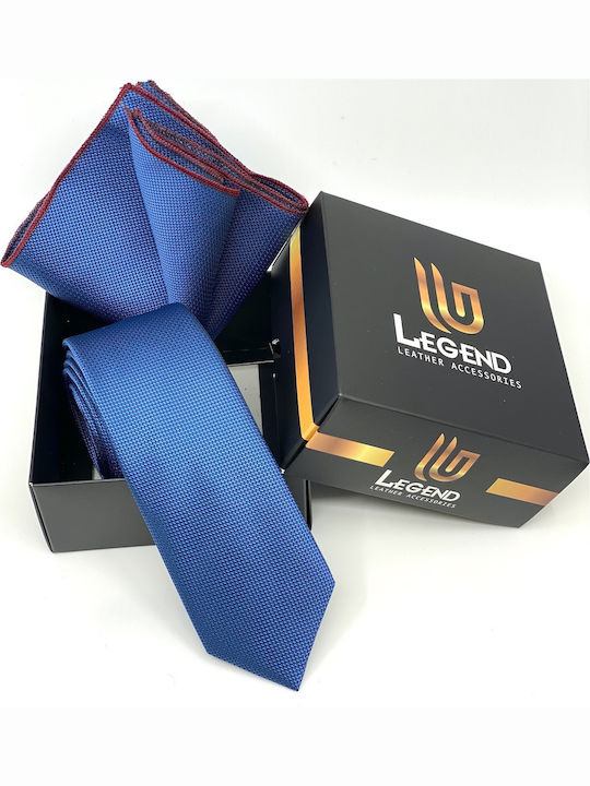 Legend Accessories Men's Tie Set Synthetic Monochrome in Blue Color Legend Accessories Men's Tie Set Synthetic Monochrome in Blue Color