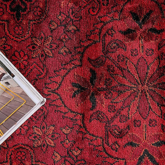 Saray Home Bokhara Wohnzimmer Teppich Rechteckig mit Fransen Bordeaux 275x365cm