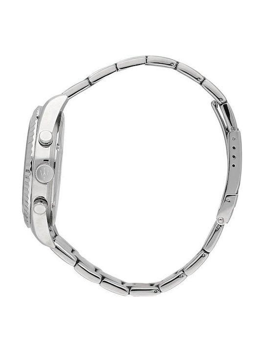 Maserati Competizione Men's Watch 43mm Battery with Silver Metal Bracelet
