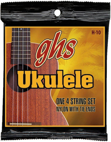 GHS Strings Set of Nylon Strings for Ukulele Nylon Ukulele Soprano/Concert - Black Nylon 25 - 36"