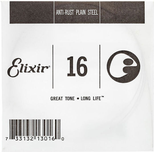 Elixir Single Steel String for Electric Guitar Anti-Rust Loop End .016"