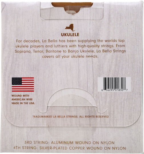 La Bella Set of Nylon Strings for Ukulele 25 Baritone Ukulele 28 - 38"