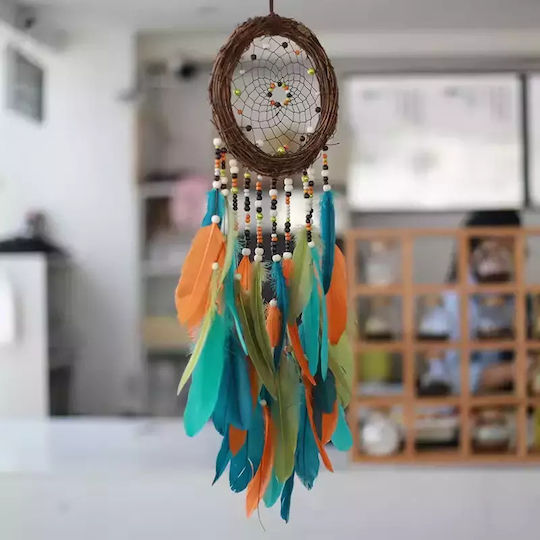 SP Souliotis Decorative Dreamcatcher Handmade Brown Made of Fabric 80x80cm