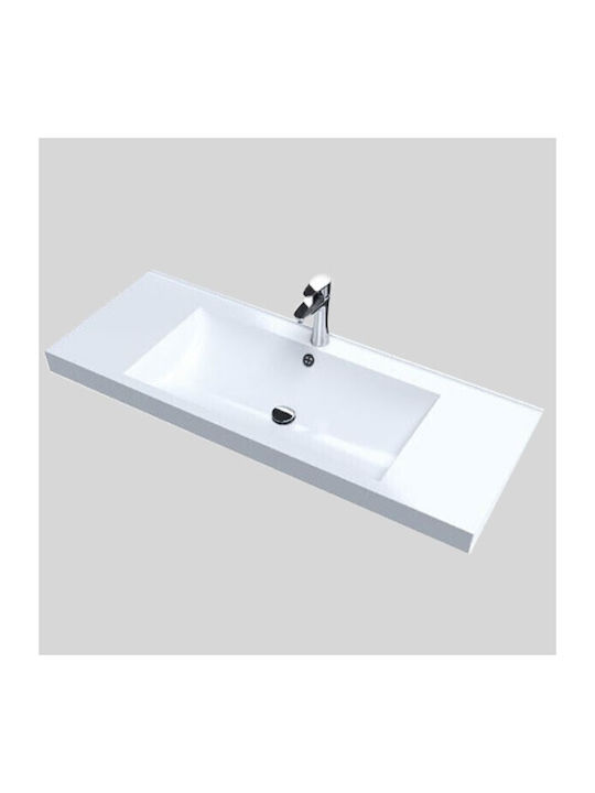 Sanitec Oscar Επικαθήμενος Νιπτήρας Πορσελάνης 100x40x11cm Λευκός