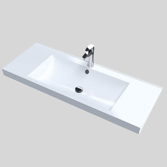 Sanitec Oscar Επικαθήμενος Νιπτήρας Πορσελάνης 100x40x11cm Λευκός