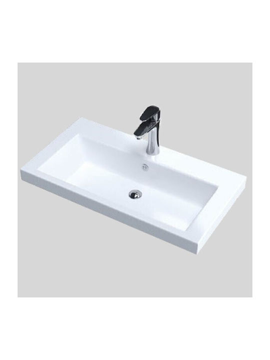 Sanitec Lido Deasupra Blatului Chiuvetă Porțelan 55x35x10.5cm Alb