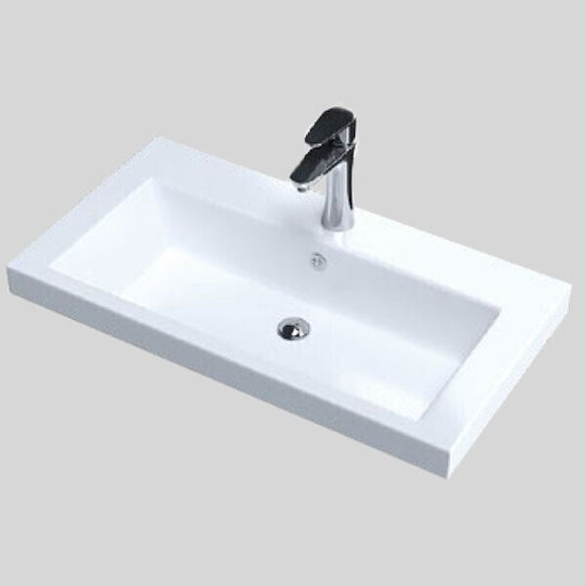 Sanitec Lido Επικαθήμενος Νιπτήρας Πορσελάνης 55x35x10.5cm Λευκός