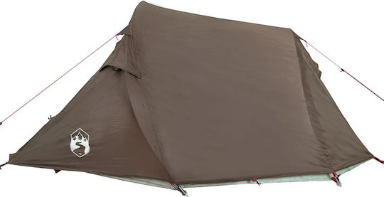 vidaXL Camping Tent Tunnel Brown for 3 People 280x194x115cm