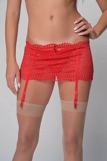 Milena by Paris Strumpfbänder mit Spitze Rote