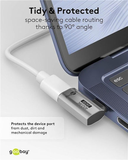 Goobay Adapter USB-C 74441 Gewinkelt 90° USB4 240W 40Gbps 8K Grau