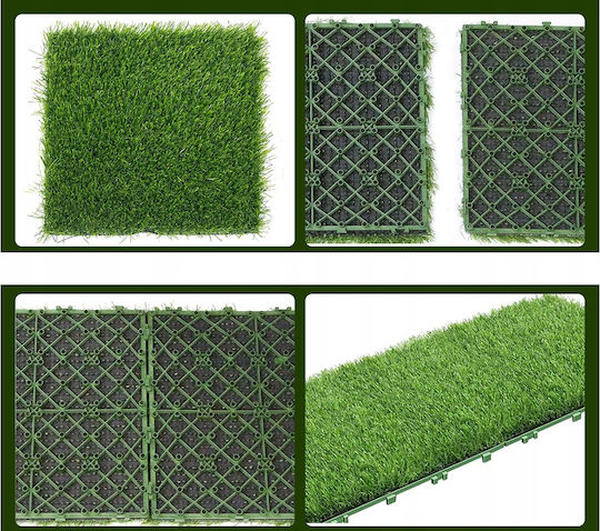 Artificial Grass In Tiles Green Beautiful 30x30cm Connected Pleasant Feet