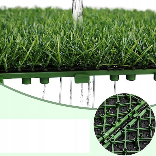 Artificial Grass In Tiles Green Beautiful 30x30cm Connected Pleasant Feet