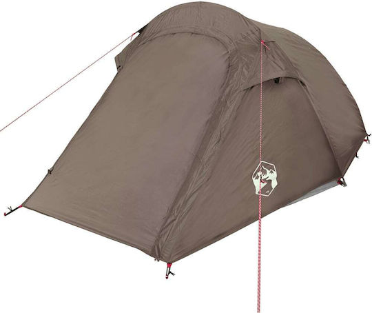 vidaXL Summer Camping Tent Tunnel Brown for 2 People 272x233x90cm