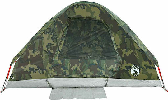 vidaXL Къмпинг сцена Igloo Зелена за 2 Хора 220x156x123см