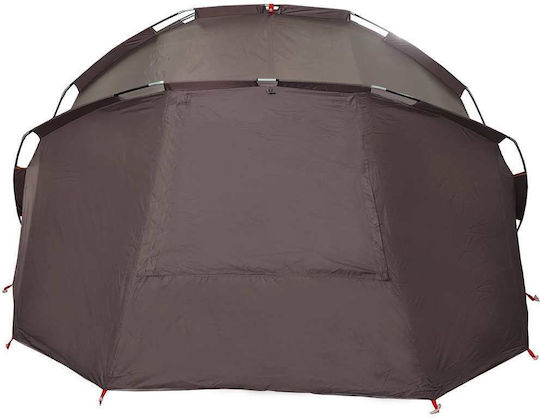 vidaXL Fishing Tent Camping Tent Igloo Brown 3 Seasons for 5 People 320x292x178cm