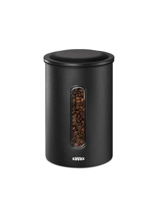 Xavax Box for Coffee / Pasta / Sugar with Lid made of Stainless Steel Black 1300ml