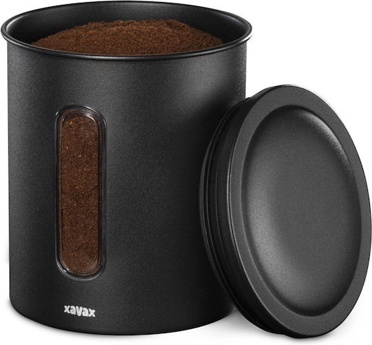 Xavax Box for Coffee Pasta Sugar with Lid Made of Stainless Steel Black 700ml