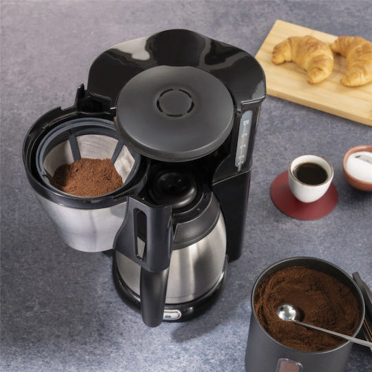 Xavax Box for Coffee Pasta Sugar with Lid Made of Stainless Steel Black 700ml