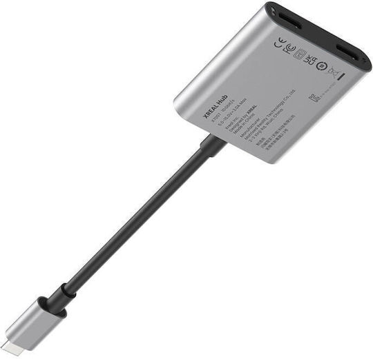 XReal Hub 2 Θυρών USB 2.0 με σύνδεση USB-C Γκρι