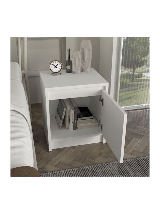 Κομοδίνο Conve Ξύλινο Λευκό 40x35x45cm