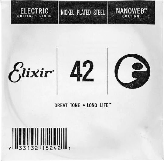 Elixir Single Nickel Plated Steel String for Lute Nanoweb .042"