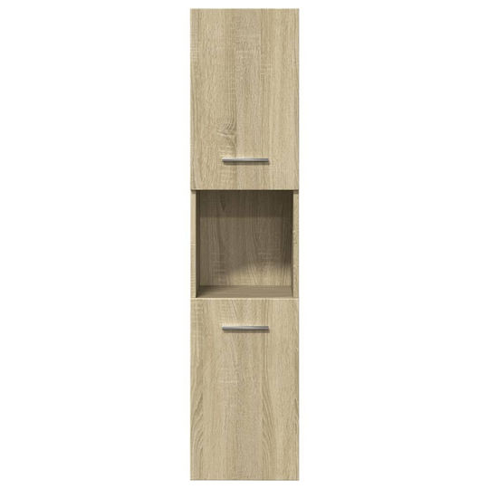 vidaXL Waschtisch mit Waschbecken, Spiegel & Säule L61xB18.5xH39.5cm Sonoma Oak