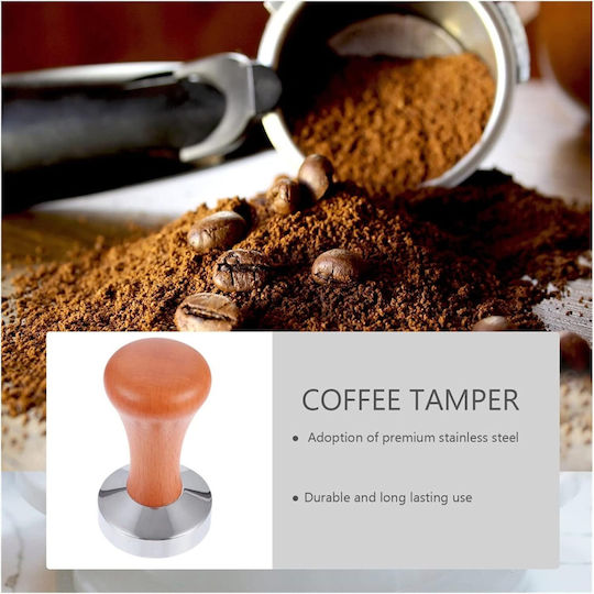 Coffee Tamper Zola Stainless Steel 51 Mm Height 86 Mm Wooden Handle
