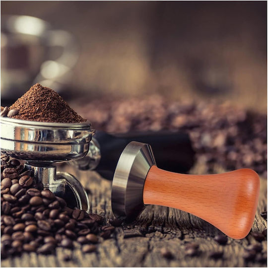 Coffee Tamper Zola Stainless Steel 51 Mm Height 86 Mm Wooden Handle