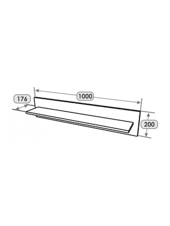 Raft Perete Auriu 100x18x20cm