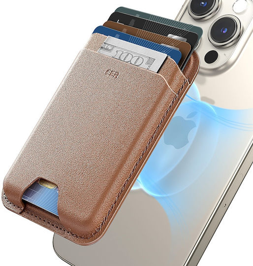 ESR MagSafe Card Case Magnetic Wallet Boost HaloLock Caramel Brown