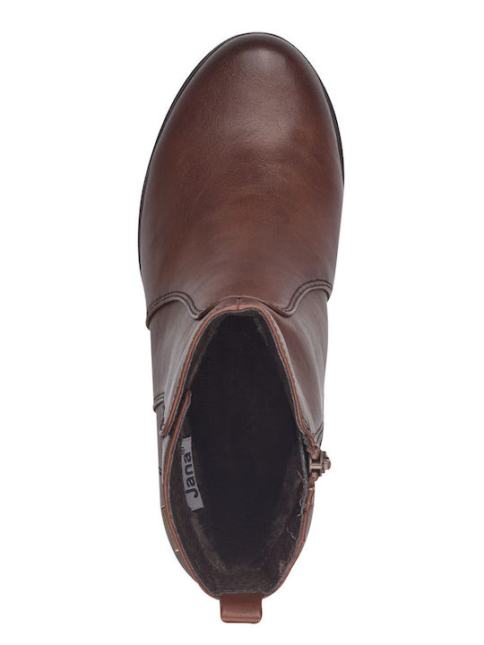 Women's Ankle Boots with Medium Heel Tabac Brown