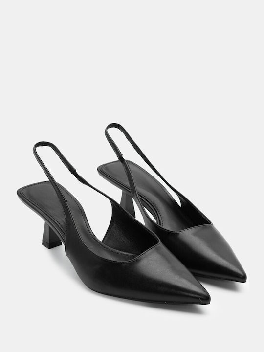 Luigi Pointed Toe Black Medium Heels