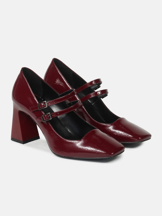 InShoes Burgundy Heels with Strap