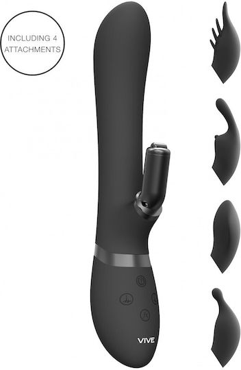 Vibrator Kaninchen mit Fernbedienung Schwarz