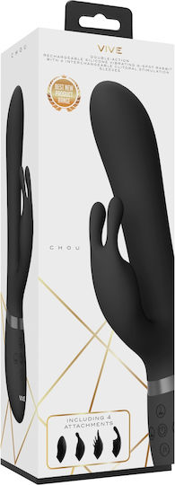 Vibrator Kaninchen mit Fernbedienung Schwarz