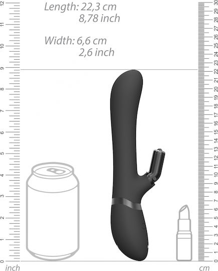 Vibrator Kaninchen mit Fernbedienung Schwarz