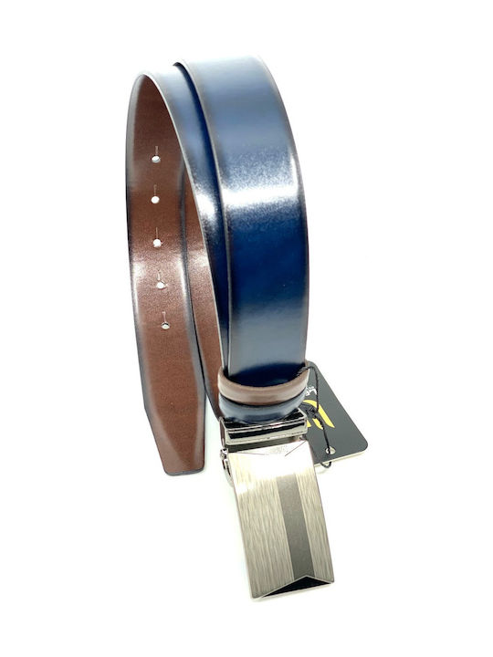Men's Belt from Artificial Leather Double Sided Navy Blue