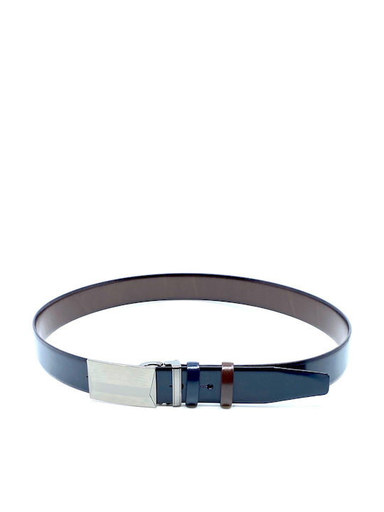 Men's Belt from Artificial Leather Double Sided Navy Blue