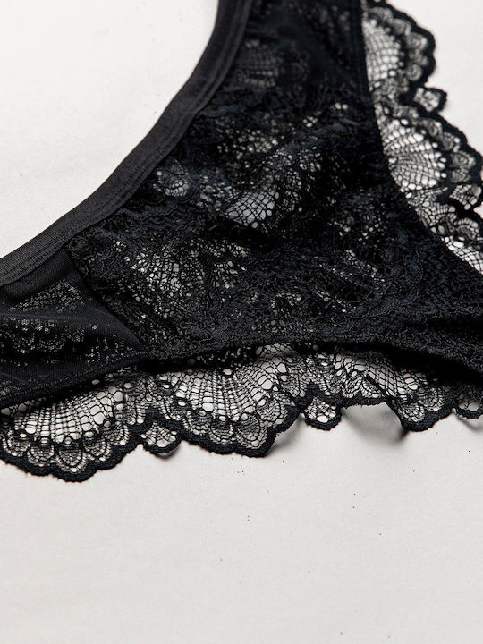 Femeie Slip cu Dantelă Negru