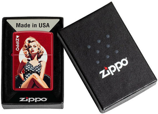 Zippo Vintage Pinup Запалка Пламък в Розов Цвят