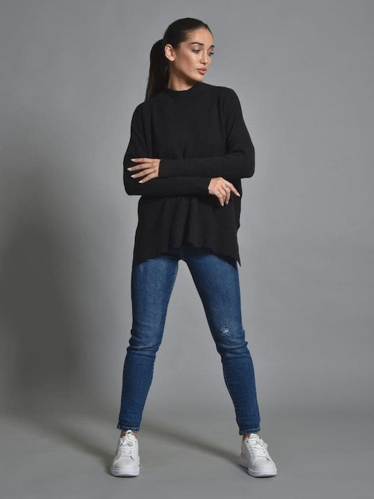 Belle Femme Women's Long Sleeve Shirt Black