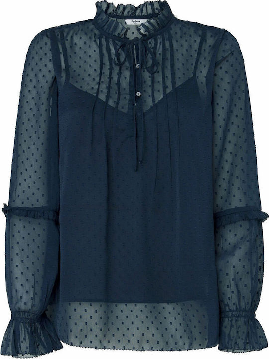 Odette Μακρυμάνικο Γυναικείο Πουκάμισο Dulwich Blue