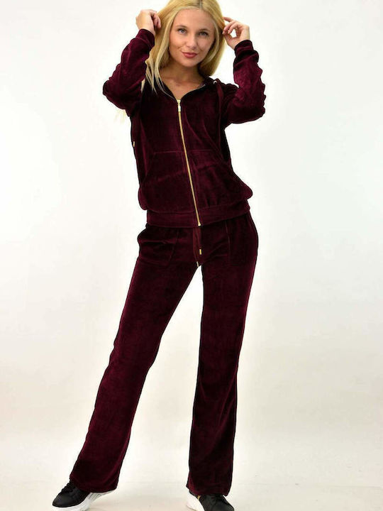 Set de Trening din Catifea Bordeaux cu Coroană din Strass Bordeaux 4046