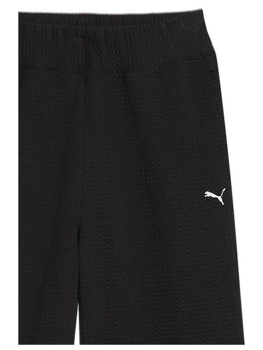 Studio Textured Hohe Taille Jogginghose Black
