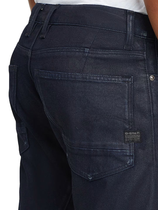 Moto Cross 3d Men's Jeans Pants with Slim Fit Blue