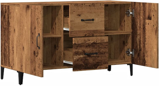 Μπουφές Ξύλινος με Συρτάρια Καφέ 100x36x60cm