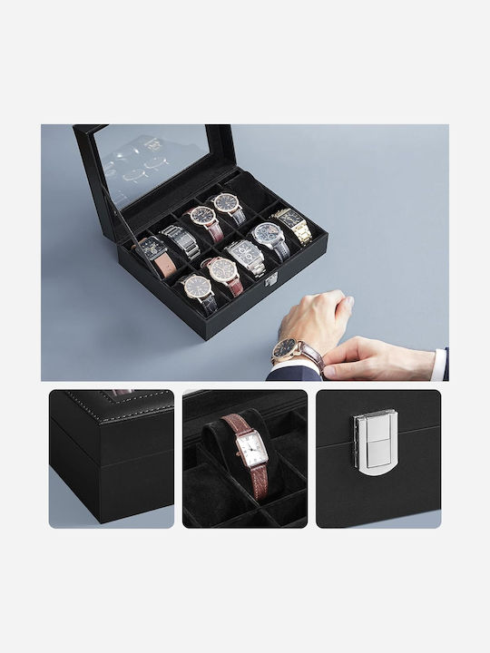 Songmics Ξύλινη Θήκη σε Μαύρο χρώμα JWB010B02