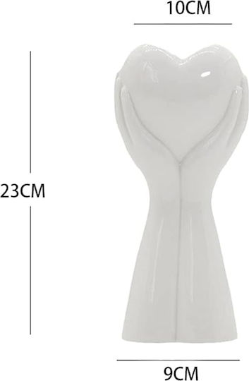 Koart Vase Keramik Love Weiß 10.5xH23cm