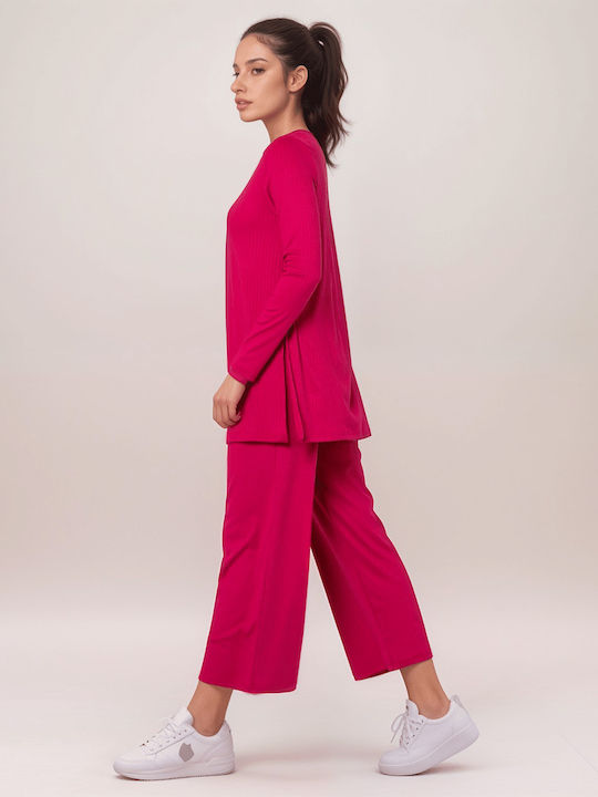 Noobass Women's Fuchsia Set with Trousers with Elastic