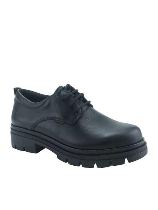 Women's Leather Derby Shoes Black